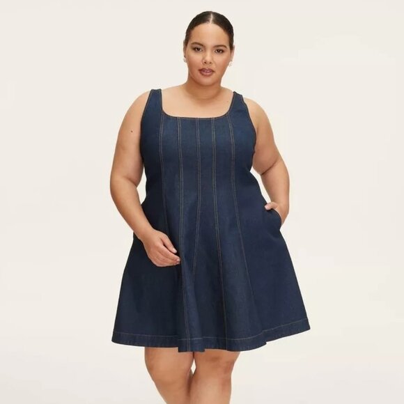 Kate Spade New York x Target Denim Seamed Mini Dress NWT 18 - PLUS - Picture 1 of 2